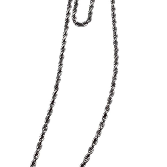 Stainless Steel 316L Unisex 4mm Rope Chain Necklace 32in Durable Jewelry - Picture 2 of 4